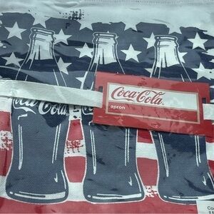 Coca-Cola Adult Size Patriotic‎ Apron Stars & Stripes Pockets Red White Blue NWT